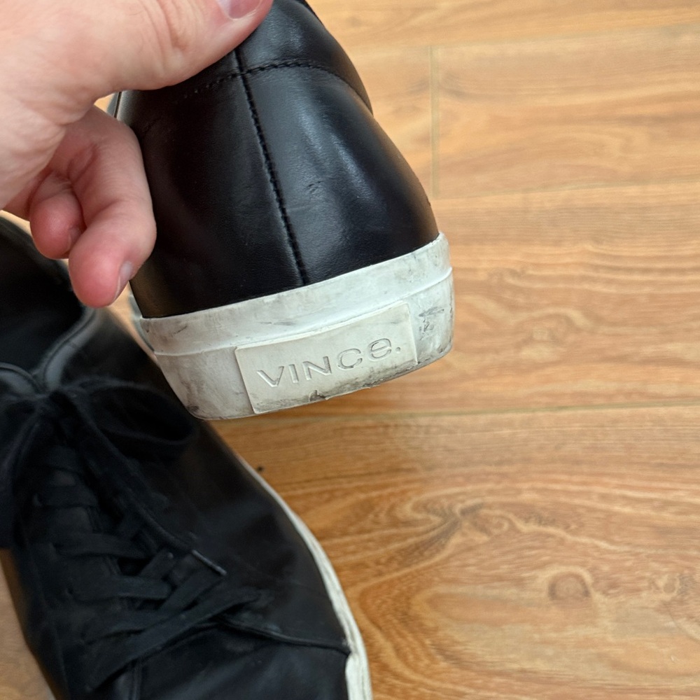 Vince Black Leather Men's Sneakers - Picture 2 of 5